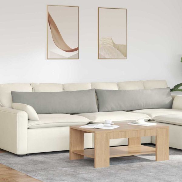 Диван възглавници 2 pcs Светлосиво 145 x 40 см текстил