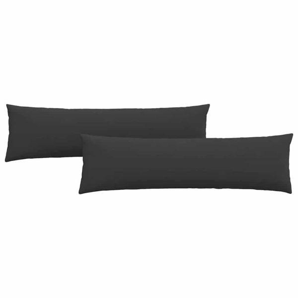 Диван възглавници 2 pcs Черно 145 x 40 см текстил