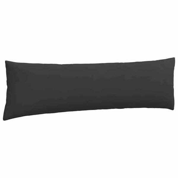 Диван възглавници 2 pcs Черно 145 x 40 см текстил