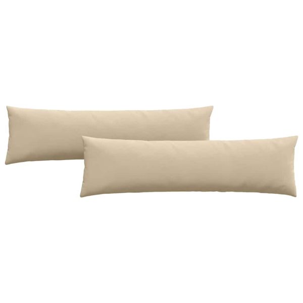 Диван възглавници 2 pcs Крем 145 x 40 см текстил