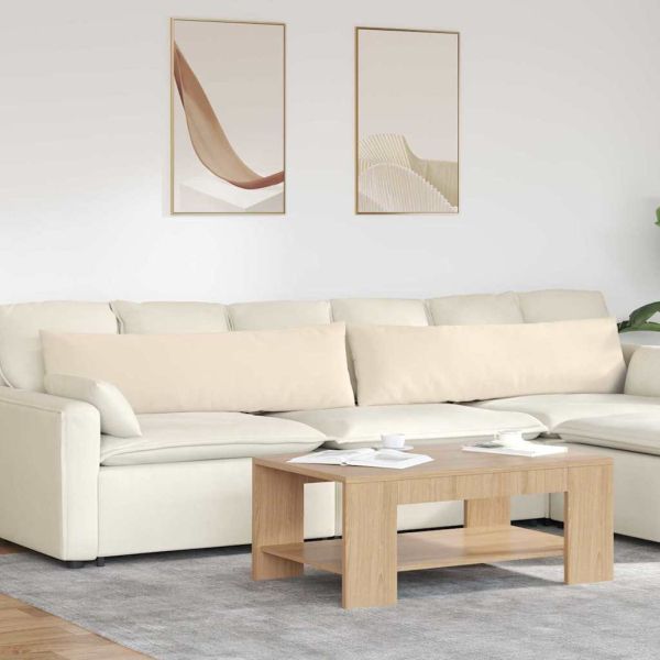Диван възглавници 2 pcs Бежово 145 x 40 см текстил