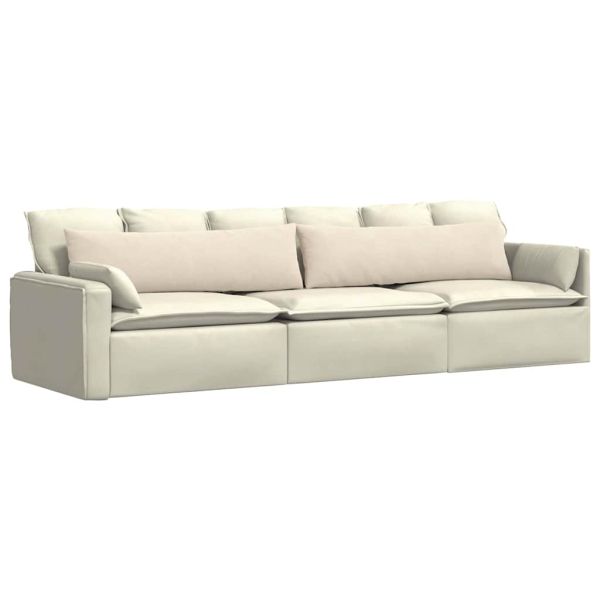 Диван възглавници 2 pcs Бежово 145 x 40 см текстил