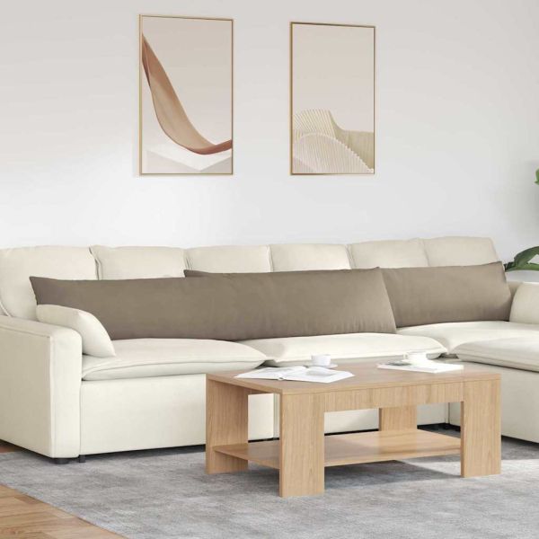 Диван възглавници 2 pcs Таупе 200 x 40 см текстил