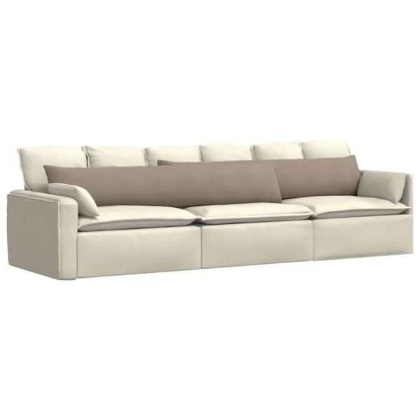 Диван възглавници 2 pcs Таупе 200 x 40 см текстил