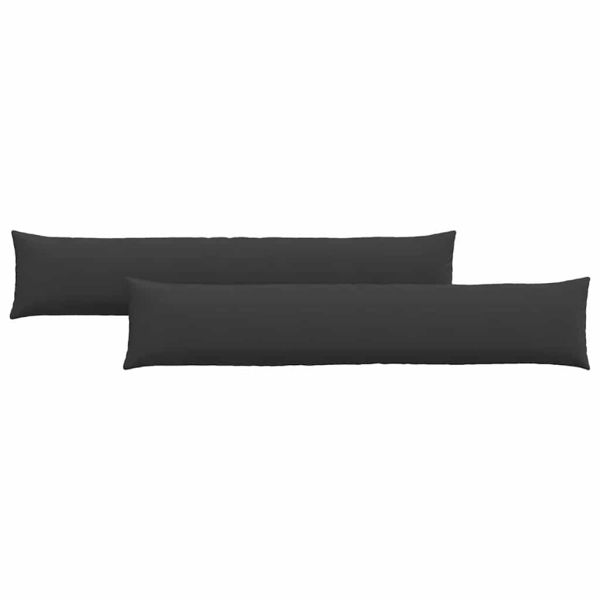 Диван възглавници 2 pcs Черно 200 x 40 см текстил