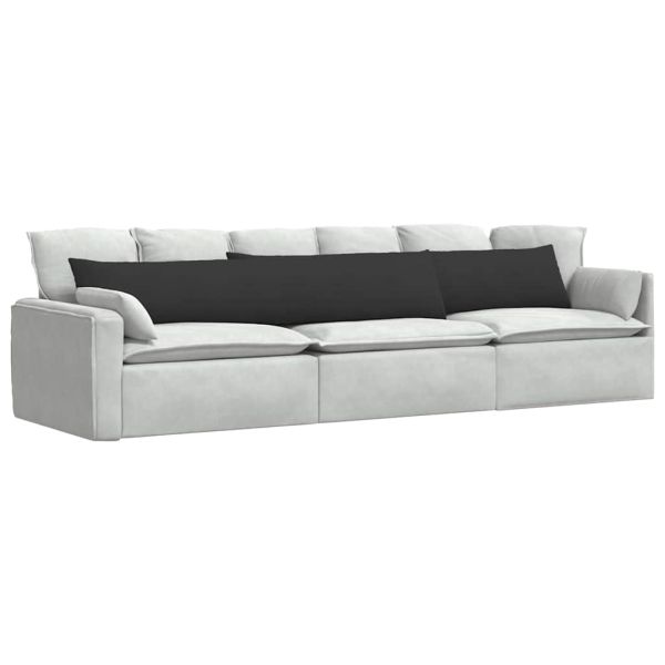 Диван възглавници 2 pcs Черно 200 x 40 см текстил