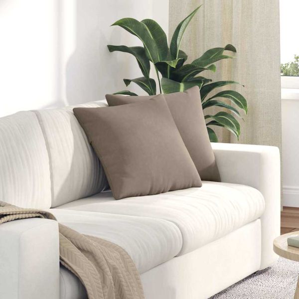 Диван възглавници 2 pcs Таупе 45 x 45 cm текстил