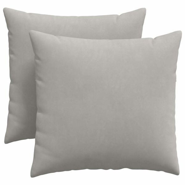 Диван възглавници 2 pcs Светлосиво 45 x 45 cm текстил