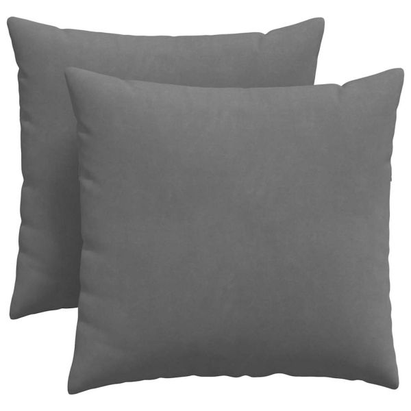 Диван възглавници 2 pcs Тъмен сив 45 x 45 cm текстил