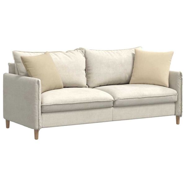 Диван възглавници 2 pcs Крем 45 x 45 cm текстил