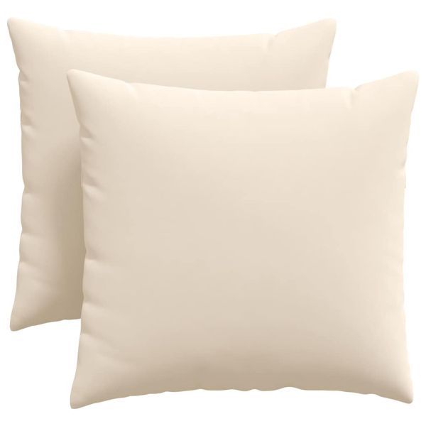 Диван възглавници 2 pcs Бежово 45 x 45 cm текстил