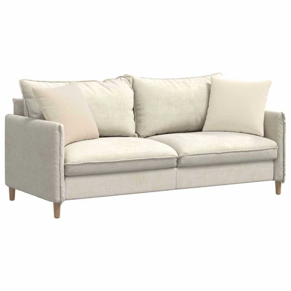 Диван възглавници 2 pcs Бежово 45 x 45 cm текстил