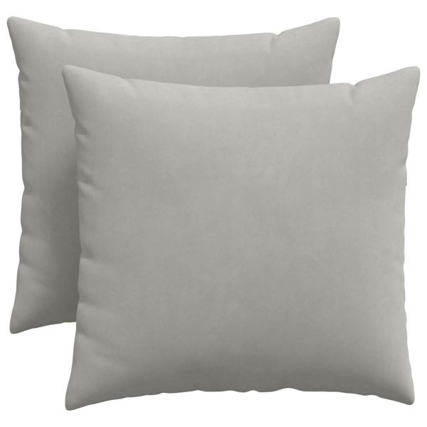 Диван възглавници 2 pcs Светлосиво 50 x 50 cm текстил