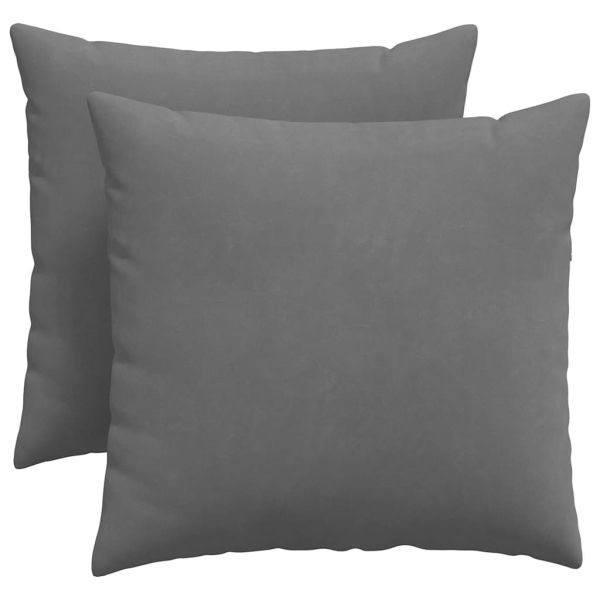Диван възглавници 2 pcs Тъмен сив 50 x 50 cm текстил