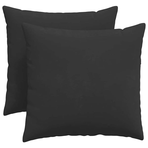 Диван възглавници 2 pcs Черно 50 x 50 cm текстил