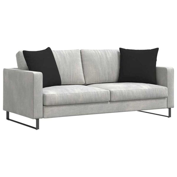 Диван възглавници 2 pcs Черно 50 x 50 cm текстил