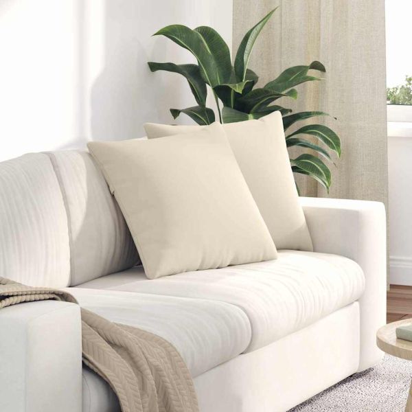Диван възглавници 2 pcs Бежово 50 x 50 cm текстил