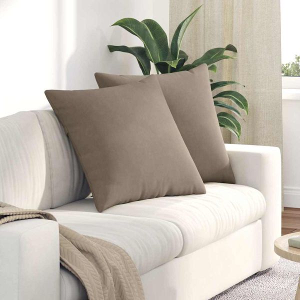 Диван възглавници 2 pcs Таупе 60 x 60 cm текстил
