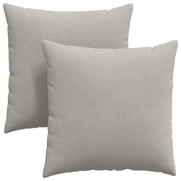 Диван възглавници 2 pcs Светлосиво 60 x 60 cm текстил