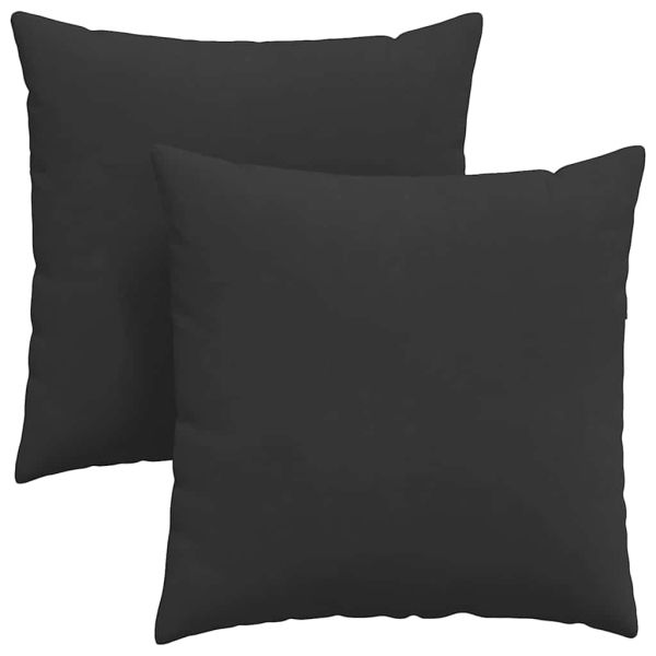 Диван възглавници 2 pcs Черно 60 x 60 cm текстил