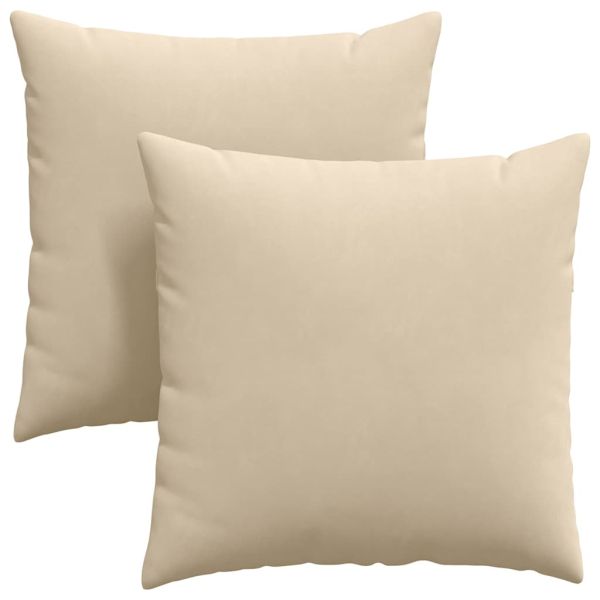 Диван възглавници 2 pcs Крем 60 x 60 cm текстил