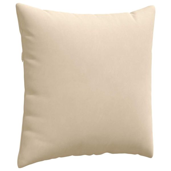 Диван възглавници 2 pcs Крем 60 x 60 cm текстил