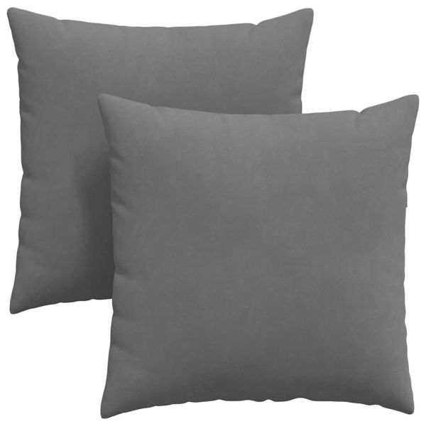 Диван възглавници 2 pcs Тъмен сив 80 x 80 cm текстил