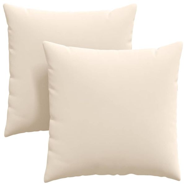Диван възглавници 2 pcs Бежово 80 x 80 cm текстил