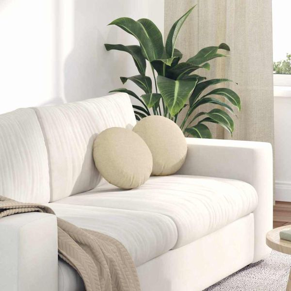 Възглавници за седалки 2 pcs Крем Ø30 x 13 см текстил