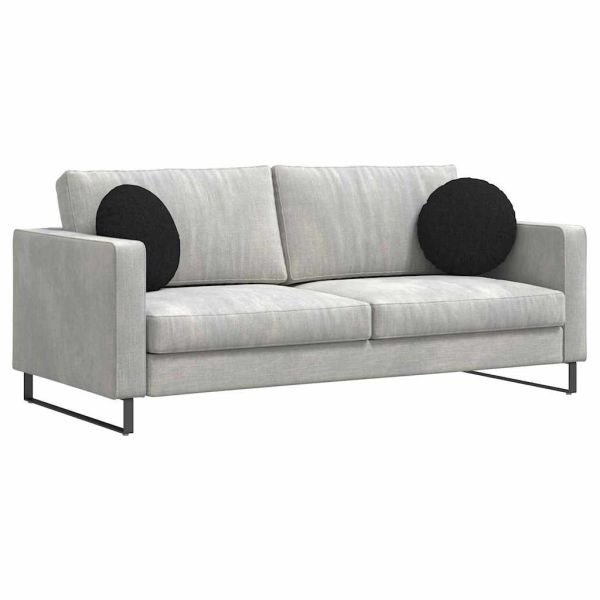 Възглавници за седалки 2 pcs Черно Ø40 x 13 см текстил