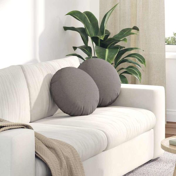 Възглавници за седалки 2 pcs Таупе Ø40 x 13 см текстил