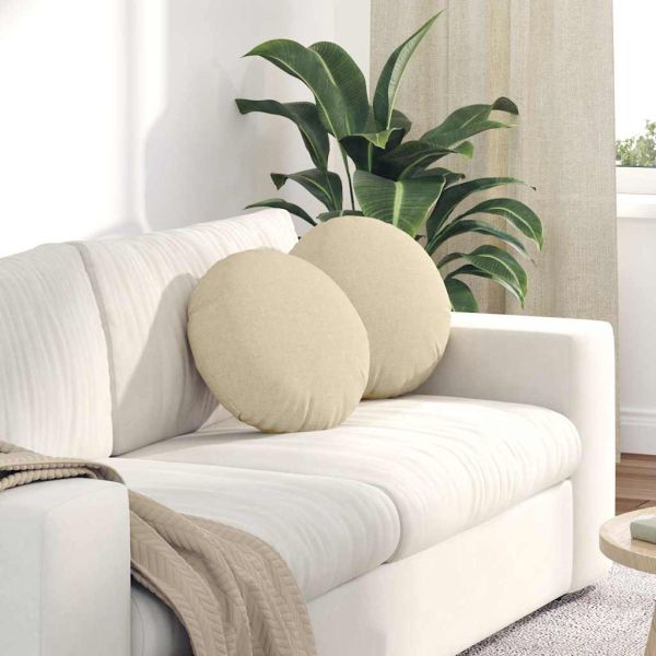 Възглавници за седалки 2 pcs Крем Ø40 x 13 см текстил