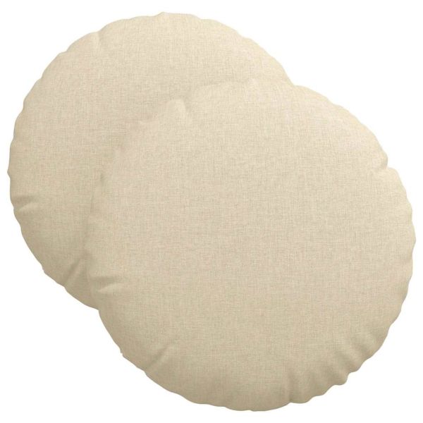 Възглавници за седалки 2 pcs Крем Ø40 x 13 см текстил