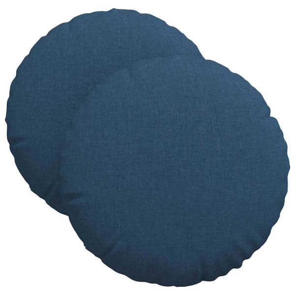 Възглавници за седалки 2 pcs Синьо Ø40 x 13 см текстил