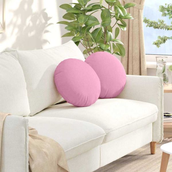 Възглавници за седалки 2 pcs Розово Ø40 x 13 см текстил