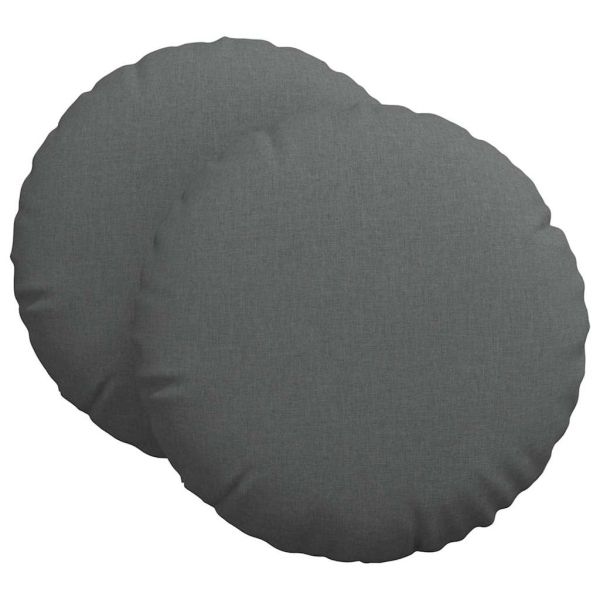 Възглавници за седалки 2 pcs Тъмен сив Ø60 x 21 см текстил