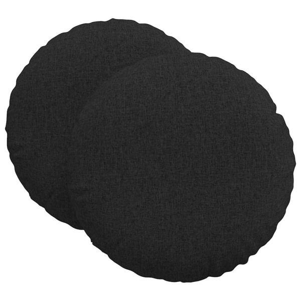 Възглавници за седалки 2 pcs Черно Ø60 x 21 см текстил