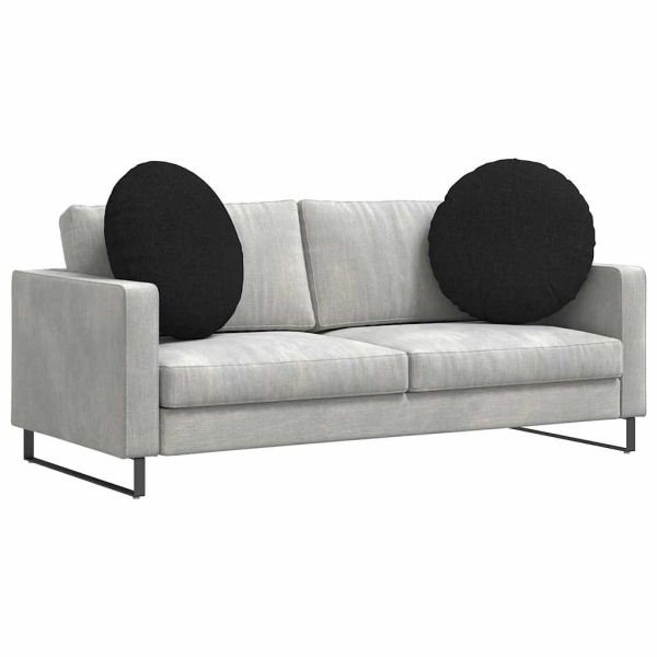 Възглавници за седалки 2 pcs Черно Ø60 x 21 см текстил