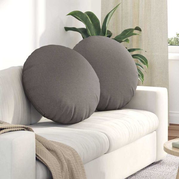 Възглавници за седалки 2 pcs Таупе Ø60 x 21 см текстил