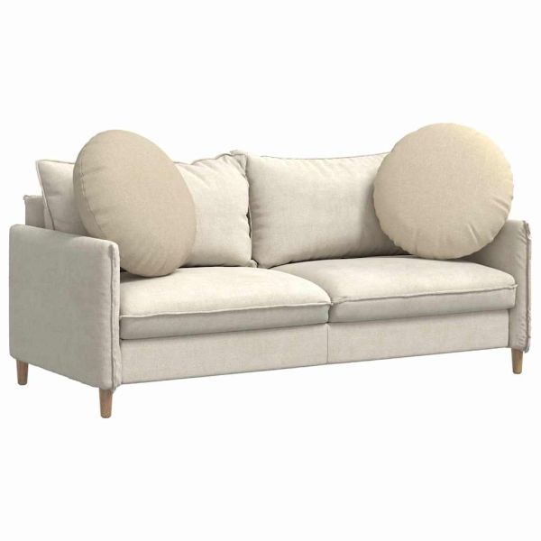 Възглавници за седалки 2 pcs Крем Ø80 x 29 см текстил