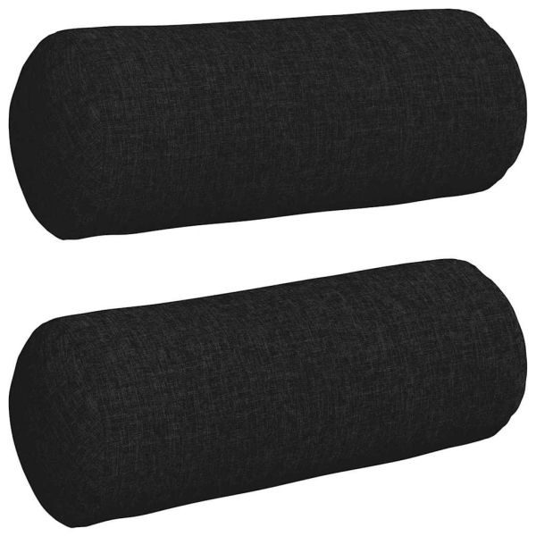 Възглавници валяци 2 pcs Черно Ø 15 x 40 см текстил