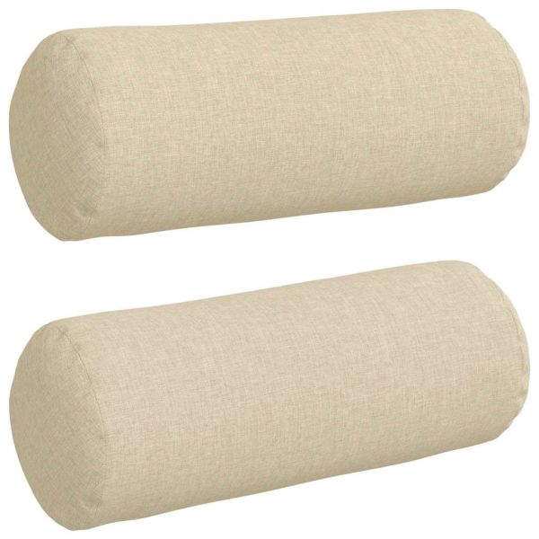 Възглавници валяци 2 pcs Крем Ø 15 x 40 см текстил