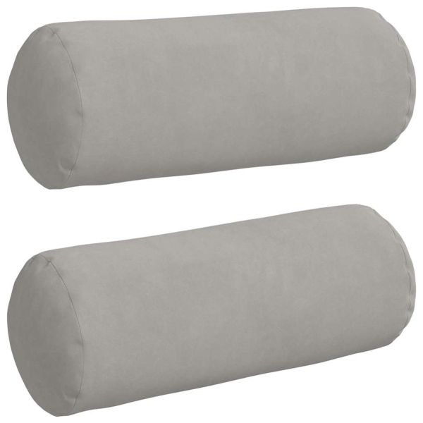 Възглавници валяци 2 pcs Светлосиво Ø 15 x 40 см