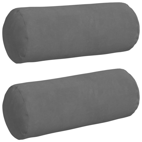 Възглавници валяци 2 pcs Тъмен сив Ø 15 x 40 см