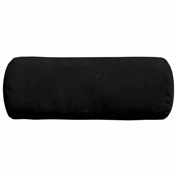 Възглавници валяци 2 pcs Черно Ø 15 x 40 см Микрофибърна тъкан