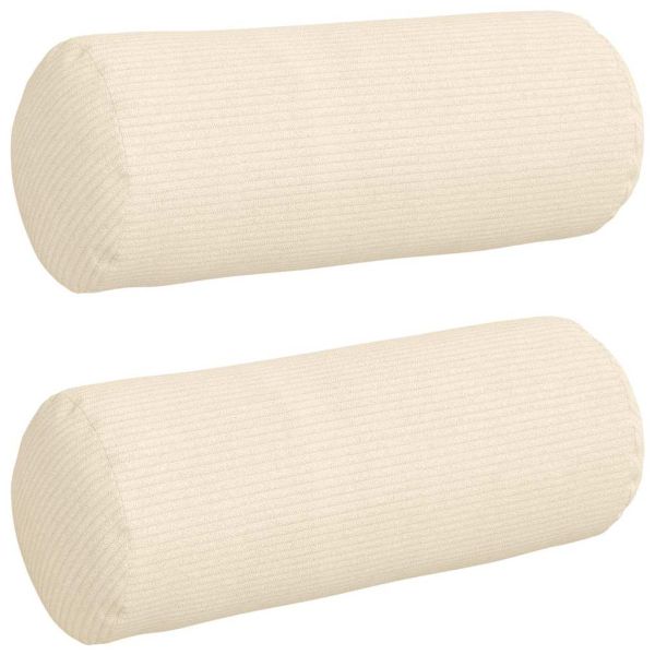 Възглавници валяци 2 pcs Крем Ø 15 x 40 см Кордюрова тъкан