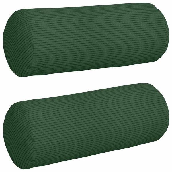 Възглавници валяци 2 pcs Тъмен зелен Ø 15 x 40 см