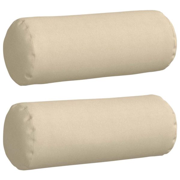 Възглавници валяци 2 pcs Крем Ø 25 x 70 см текстил