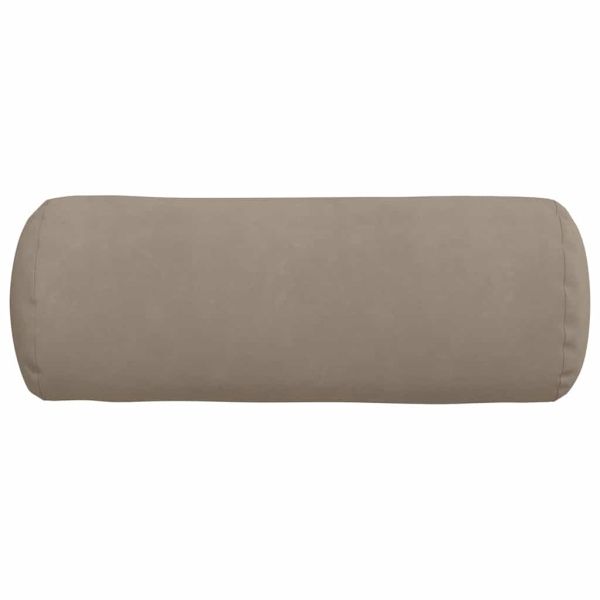 Възглавници валяци 2 pcs Таупе Ø 25 x 70 см Микрофибърна тъкан