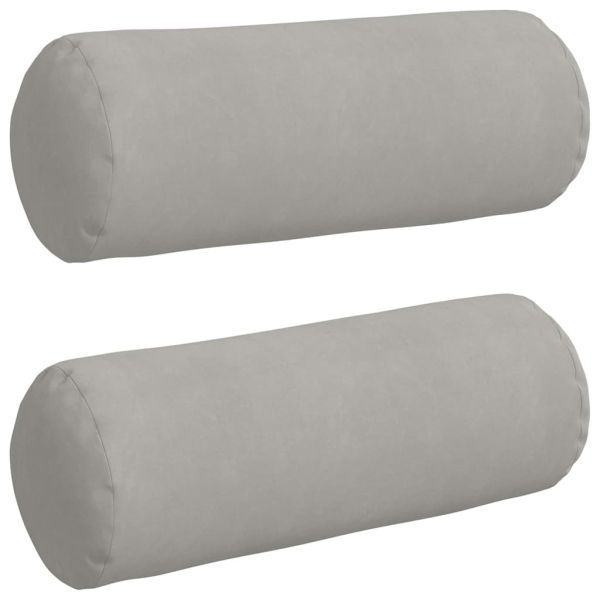 Възглавници валяци 2 pcs Светлосиво Ø 25 x 70 см